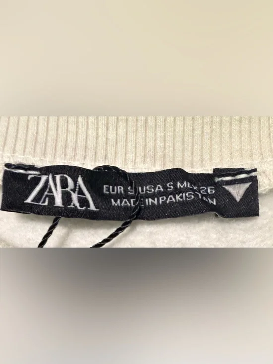 NWT ZARA Cream Sweatshirt & Wide-Leg Sweatpants Set - Size Small - Oversized - Picture 6 of 12